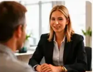 Lawyer meeting a client