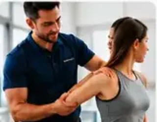Physiotherapist treating a client